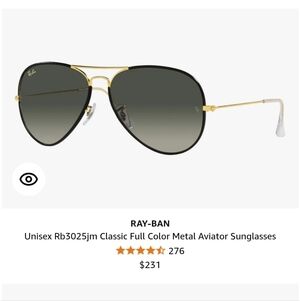 Ray-Ban Aviator Sunglasses with Gold Frame